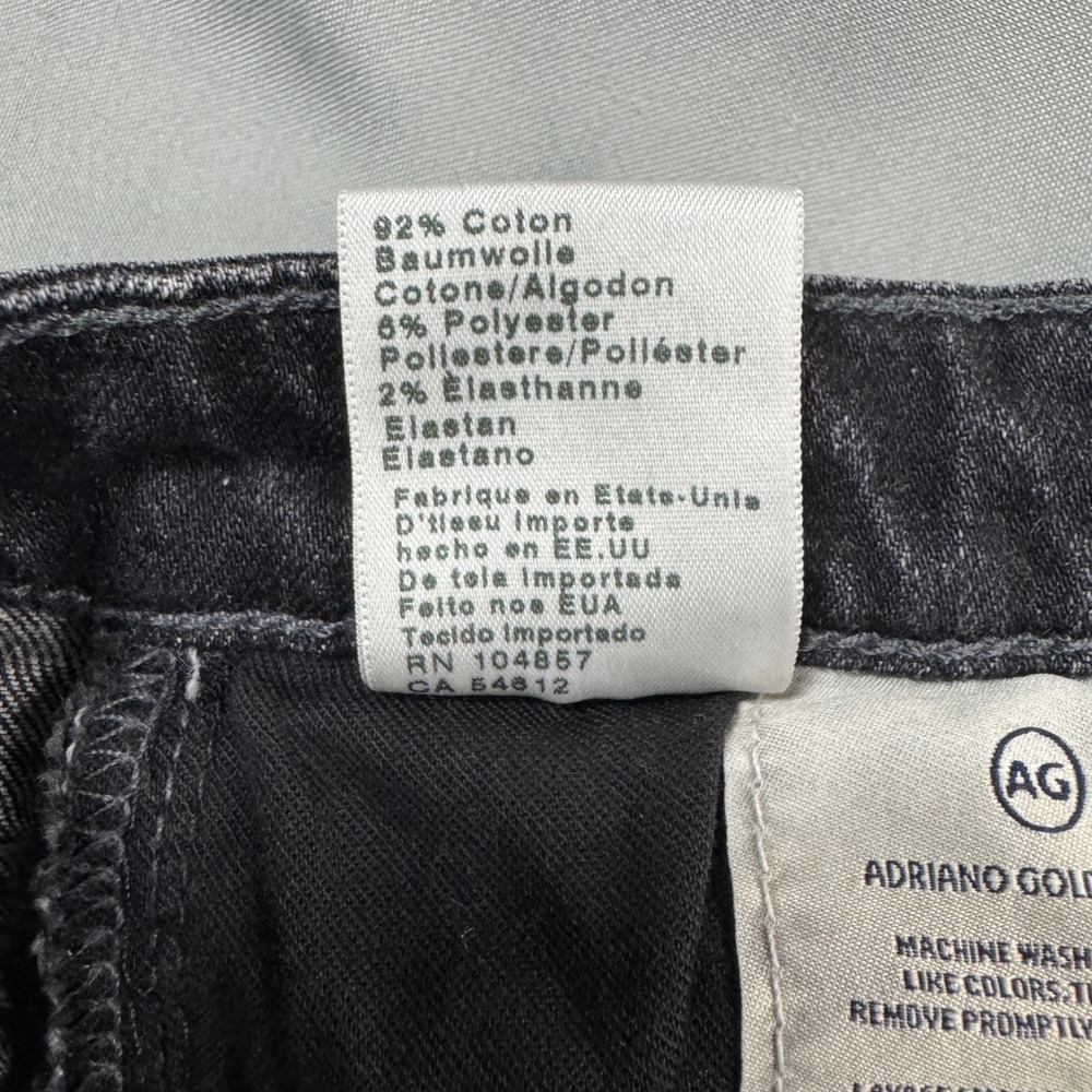 AG Adriano Goldschmied The Isabelle Straight Crop Jeans Black Women's 25R - Picture 10 of 10
